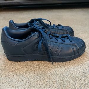 Adidas superstar blue glossy toe shoe sneakers size 6.5